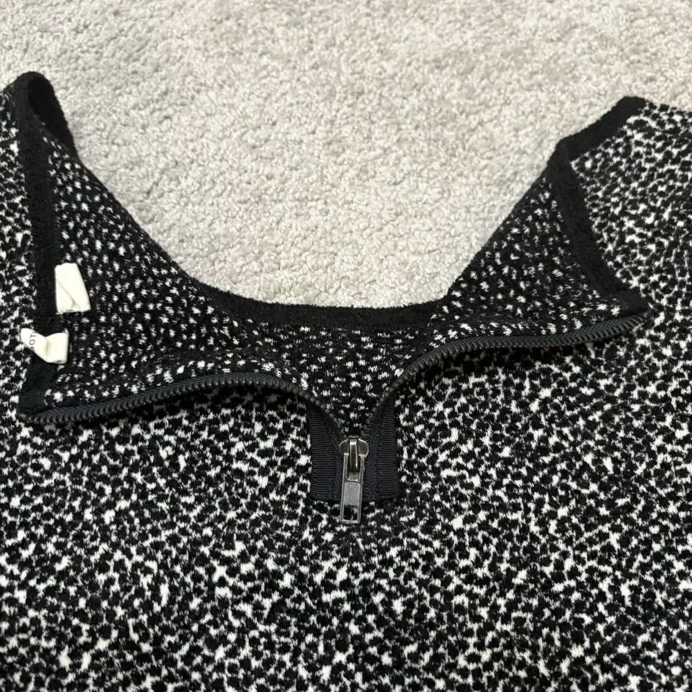 Moth Anthropologie Black White Spotted 3/4 Sleeve Lana Sweater Size M